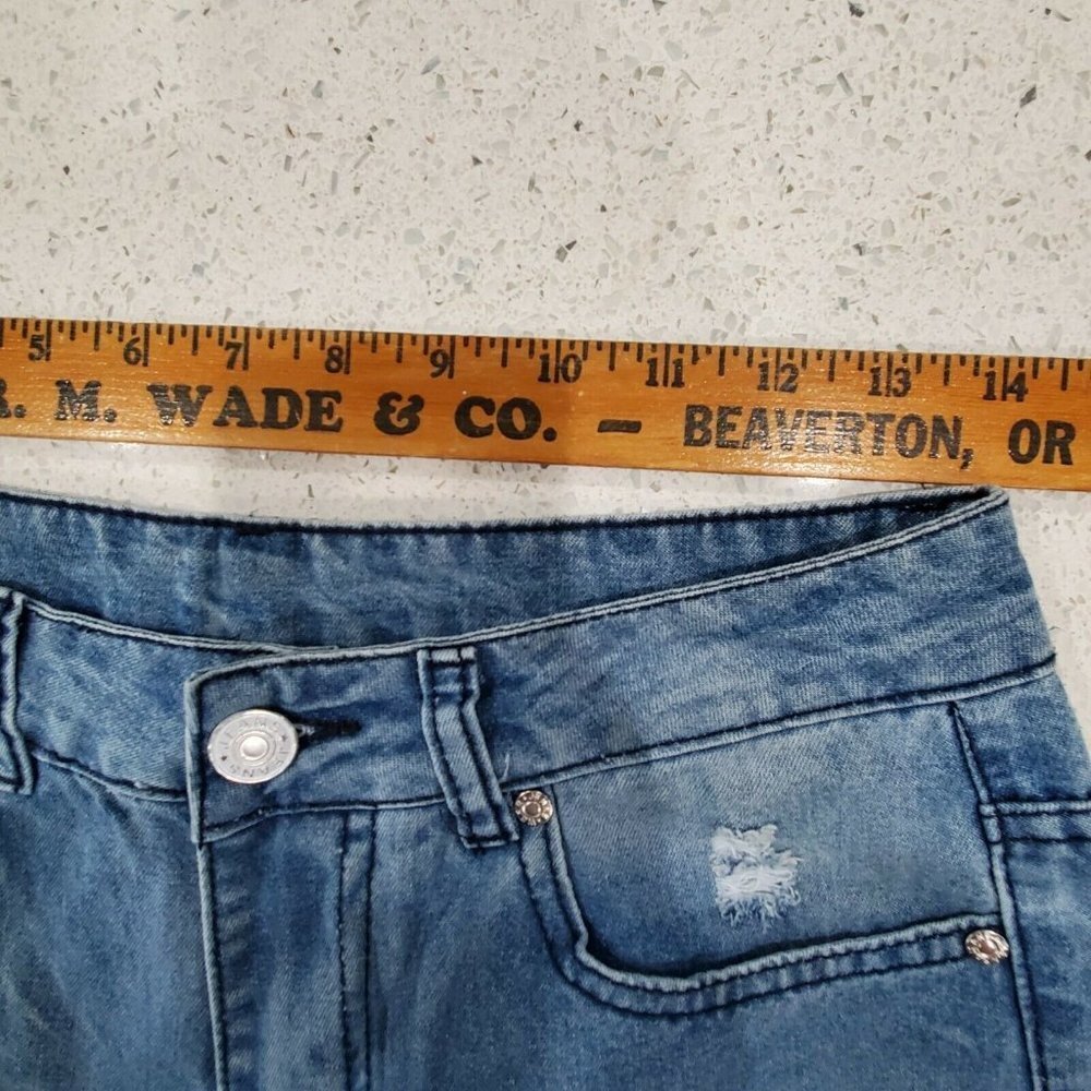 Womens Blush Mark JEANS Fredrica Blue Distressed Denim Size S - NWT - Picture 7 of 9